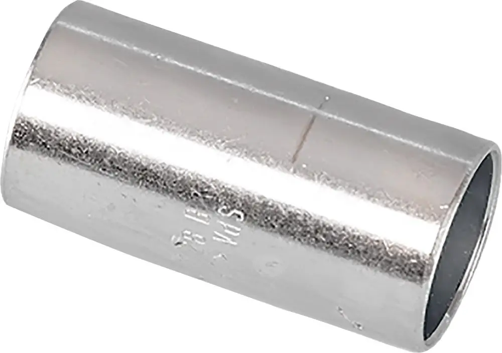 Verchromtes Metallrohr mit geradem, zylindrischem Design. Teil eines Heizsystems, geeignet für Temperatur- und Wärmemessung. Entwickelt von Bosch.